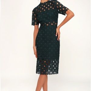 Lulu’s Heartfelt Green Lace Cocktail Dress